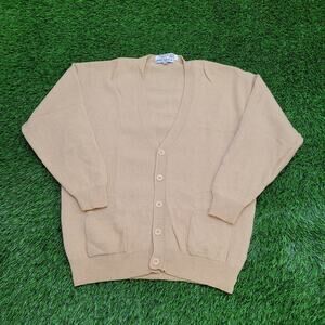 Vintage Antartex Lambswool Cardigan Womens Large 22x27 Brown